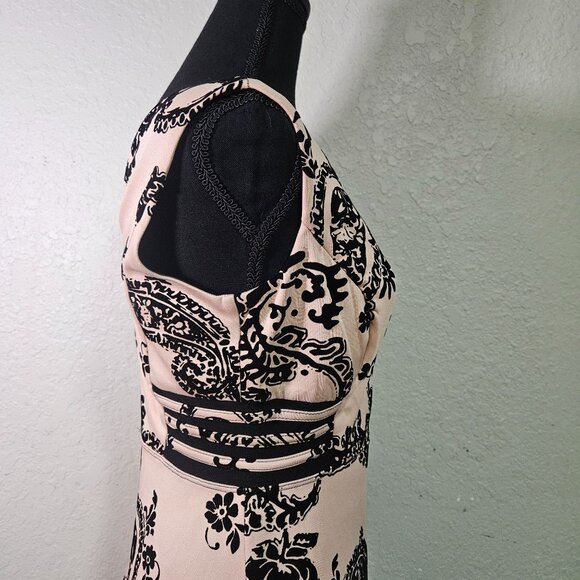 Valentines Elegant Classy En Focus Studio Womens Sleeveless Midi Dress Black Bei - Picture 4 of 16